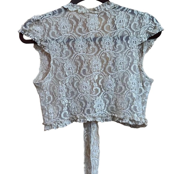 EUC, Studio Y Women’s Size Medium Gold Lace Cardigan - Picture 4 of 7